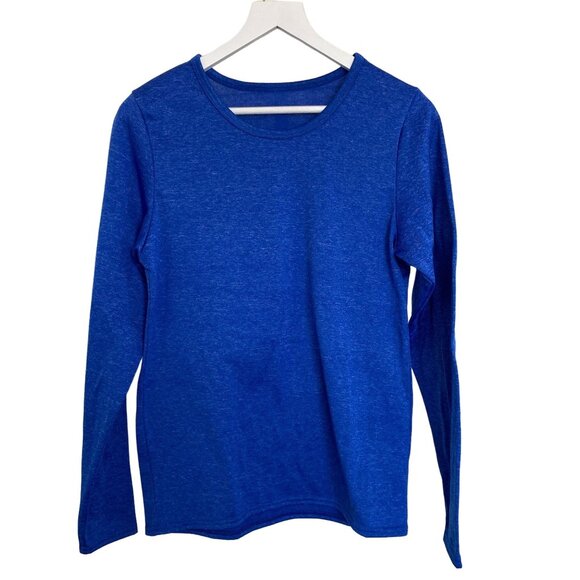 Angelina Royal Blue Space Dyed Fleece Lined Long Sleeve Top - Picture 1 of 7